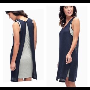 Splendid Bardane Drapey Lux Tank Dress 2 Layers Size Small Black